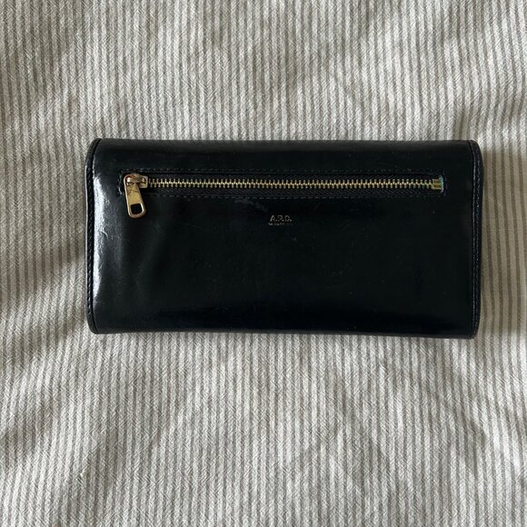 A.P.C. Handbags - A.P.C. Black Long Leather Wallet
